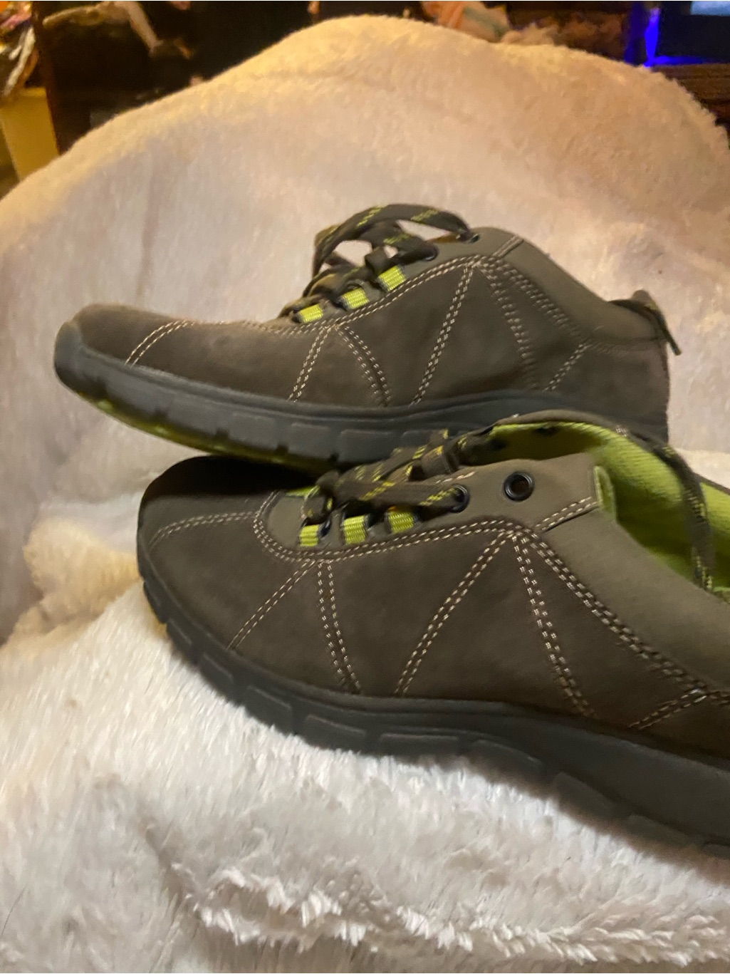 Clarks Womenâs Brown Athletic Shoes With Green Accents